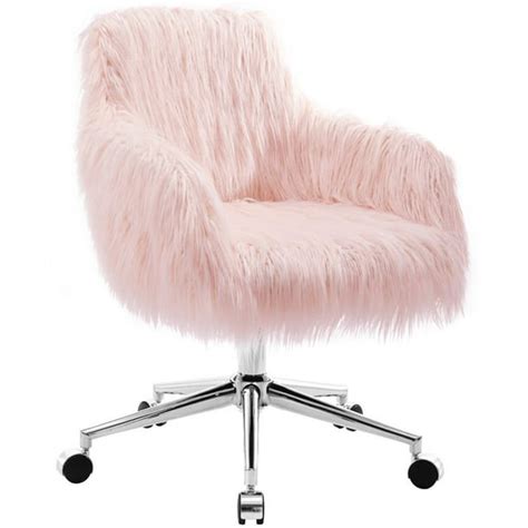 faux fur chair pink